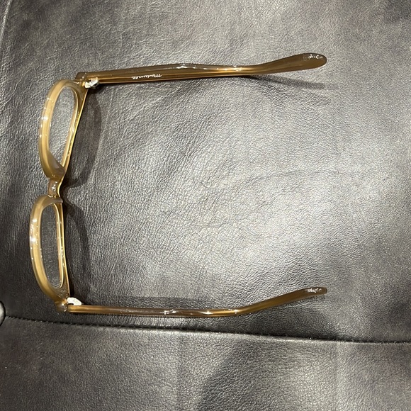 Madewell Horn Rimmed Glasses - Clear Lenses Soft Cat Eye Taupe Caramel Tan Brown - Picture 6 of 6